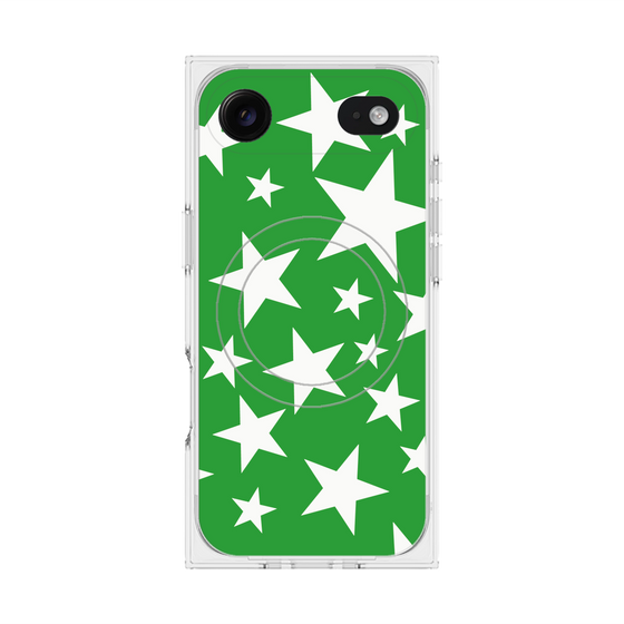 プレミアムスクエアケース with MagSafe［ Stars - Green ］