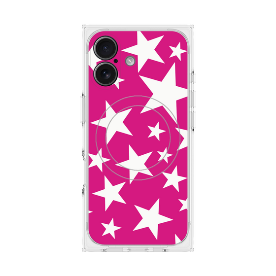プレミアムスクエアケース with MagSafe［ Stars - Pink ］