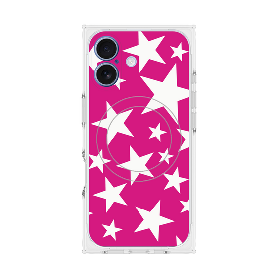 プレミアムスクエアケース with MagSafe［ Stars - Pink ］