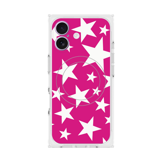 プレミアムスクエアケース with MagSafe［ Stars - Pink ］