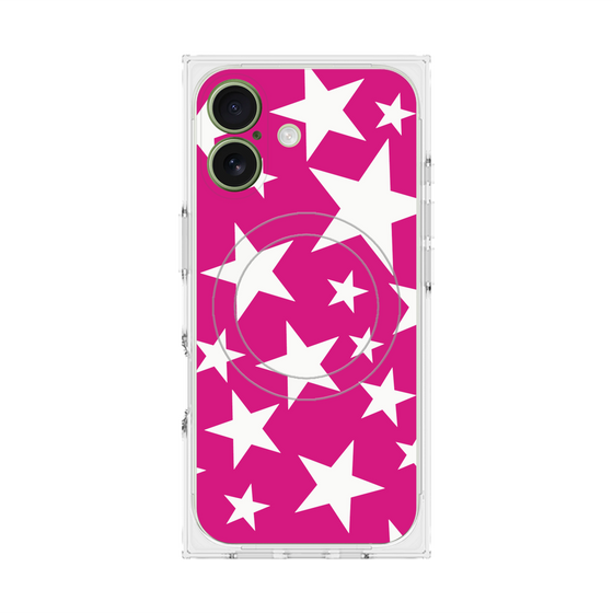 プレミアムスクエアケース with MagSafe［ Stars - Pink ］