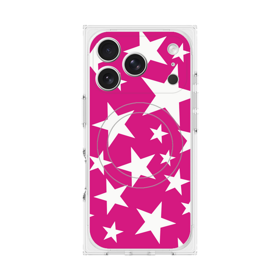 プレミアムスクエアケース with MagSafe［ Stars - Pink ］