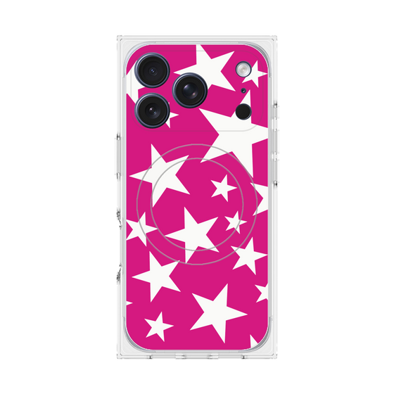 プレミアムスクエアケース with MagSafe［ Stars - Pink ］