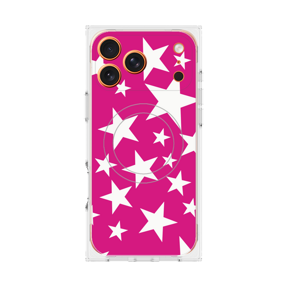 プレミアムスクエアケース with MagSafe［ Stars - Pink ］