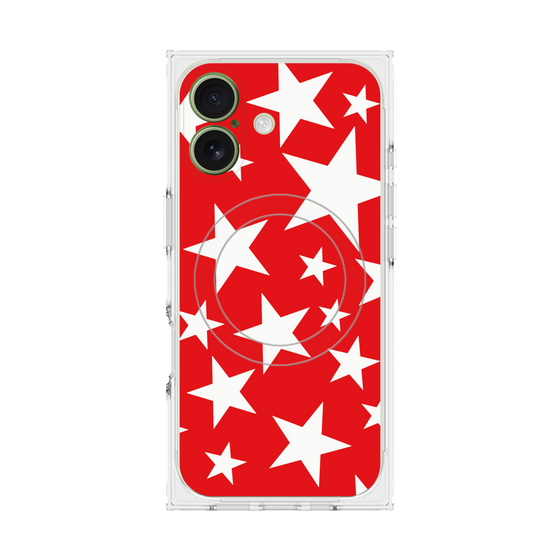 プレミアムスクエアケース with MagSafe［ Stars - Red ］