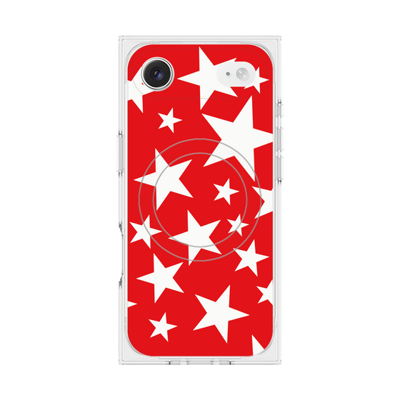 プレミアムスクエアケース with MagSafe［ Stars - Red ］