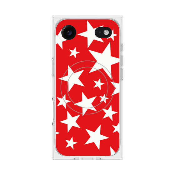 プレミアムスクエアケース with MagSafe［ Stars - Red ］