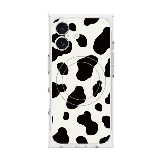 プレミアムスクエアケース with MagSafe［ Cow - White ］
