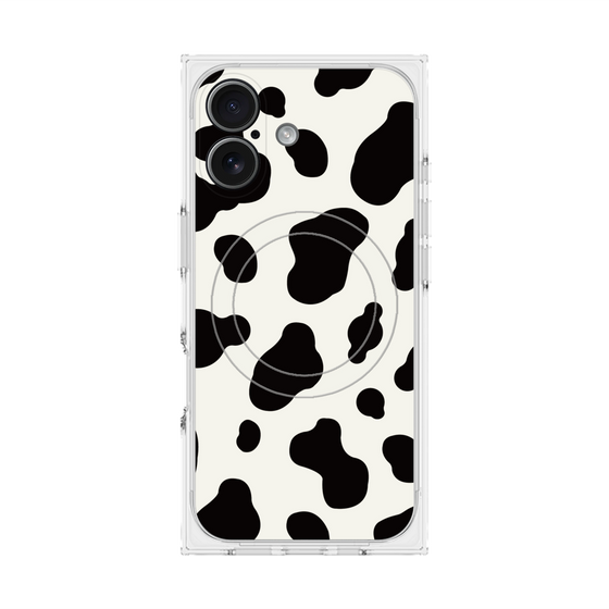 プレミアムスクエアケース with MagSafe［ Cow - White ］