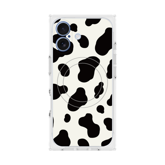 プレミアムスクエアケース with MagSafe［ Cow - White ］