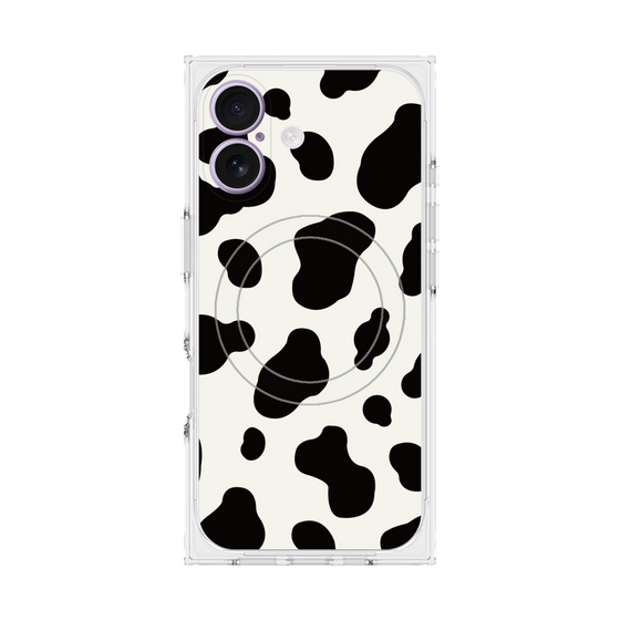 プレミアムスクエアケース with MagSafe［ Cow - White ］