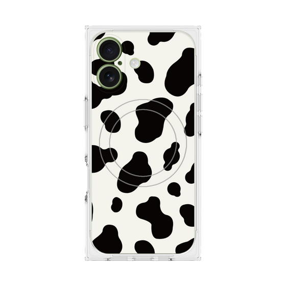 プレミアムスクエアケース with MagSafe［ Cow - White ］