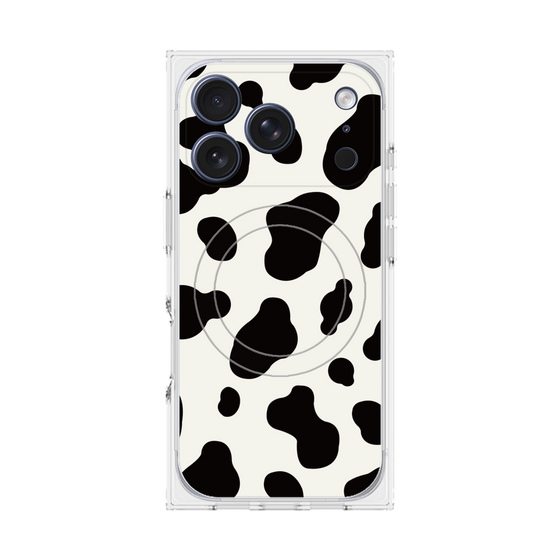 プレミアムスクエアケース with MagSafe［ Cow - White ］
