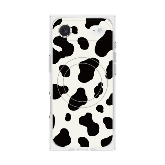 プレミアムスクエアケース with MagSafe［ Cow - White ］