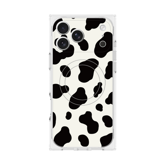 プレミアムスクエアケース with MagSafe［ Cow - White ］