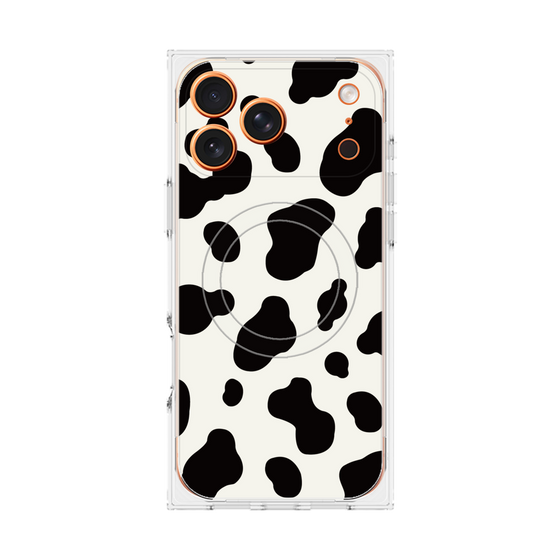 プレミアムスクエアケース with MagSafe［ Cow - White ］