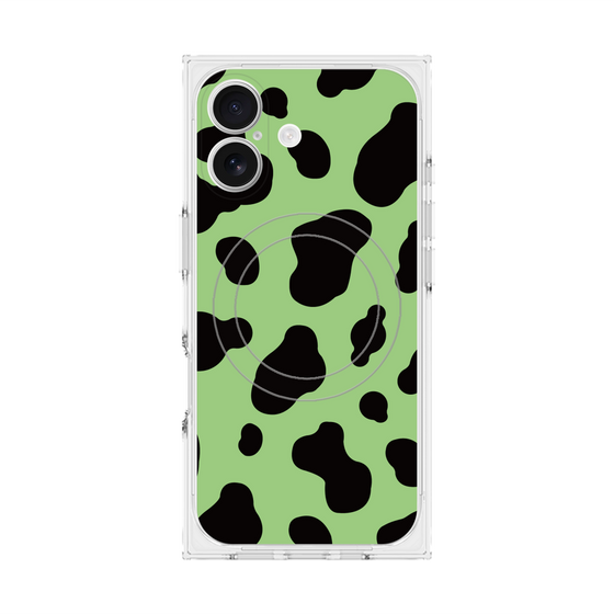 プレミアムスクエアケース with MagSafe［ Cow - Green ］
