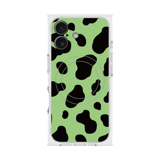 プレミアムスクエアケース with MagSafe［ Cow - Green ］