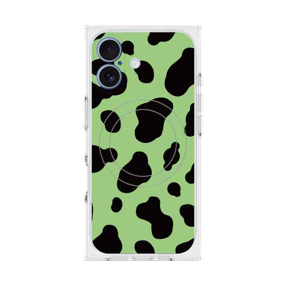 プレミアムスクエアケース with MagSafe［ Cow - Green ］