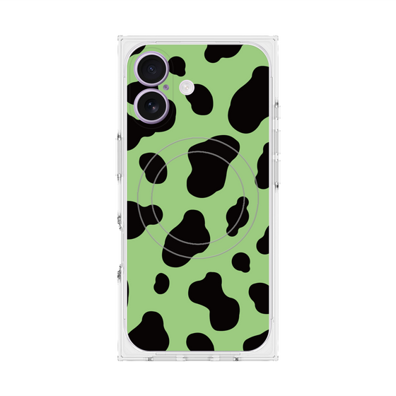 プレミアムスクエアケース with MagSafe［ Cow - Green ］
