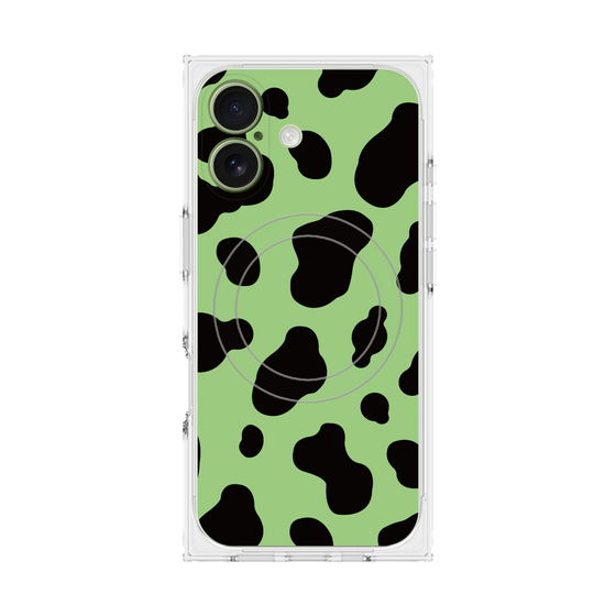 プレミアムスクエアケース with MagSafe［ Cow - Green ］