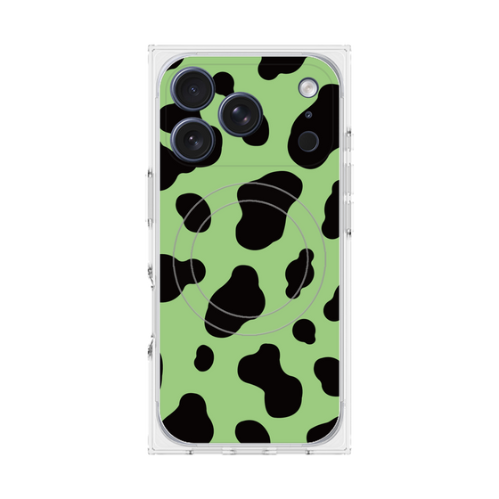 プレミアムスクエアケース with MagSafe［ Cow - Green ］