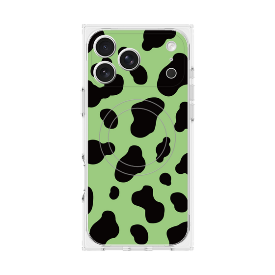 プレミアムスクエアケース with MagSafe［ Cow - Green ］