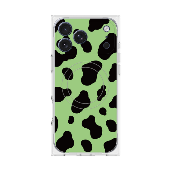 プレミアムスクエアケース with MagSafe［ Cow - Green ］