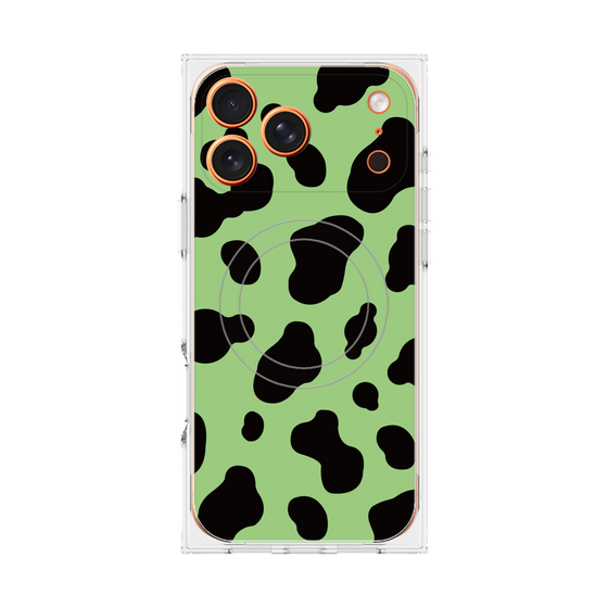 プレミアムスクエアケース with MagSafe［ Cow - Green ］