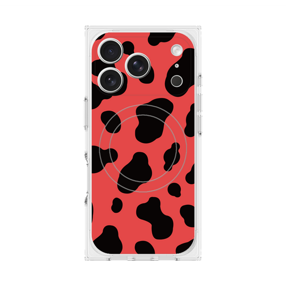 プレミアムスクエアケース with MagSafe［ Cow - Red ］