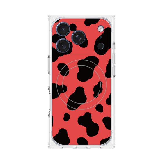 プレミアムスクエアケース with MagSafe［ Cow - Red ］