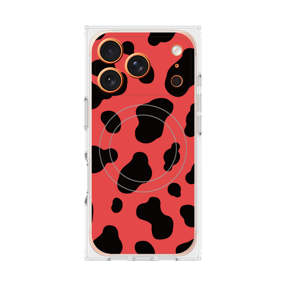 プレミアムスクエアケース with MagSafe［ Cow - Red ］