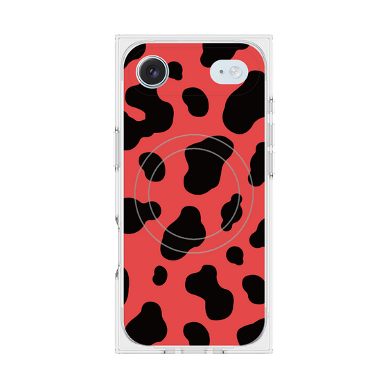 プレミアムスクエアケース with MagSafe［ Cow - Red ］