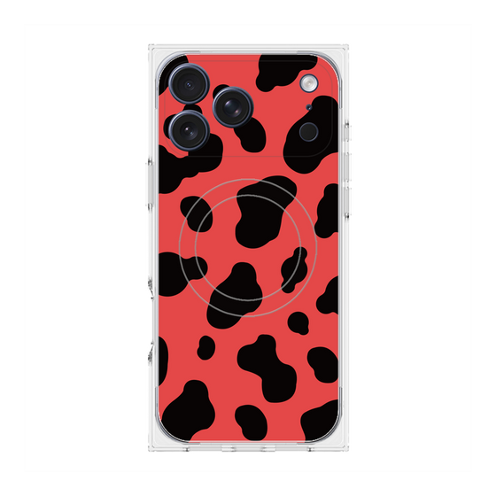 プレミアムスクエアケース with MagSafe［ Cow - Red ］
