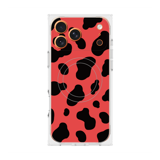 プレミアムスクエアケース with MagSafe［ Cow - Red ］