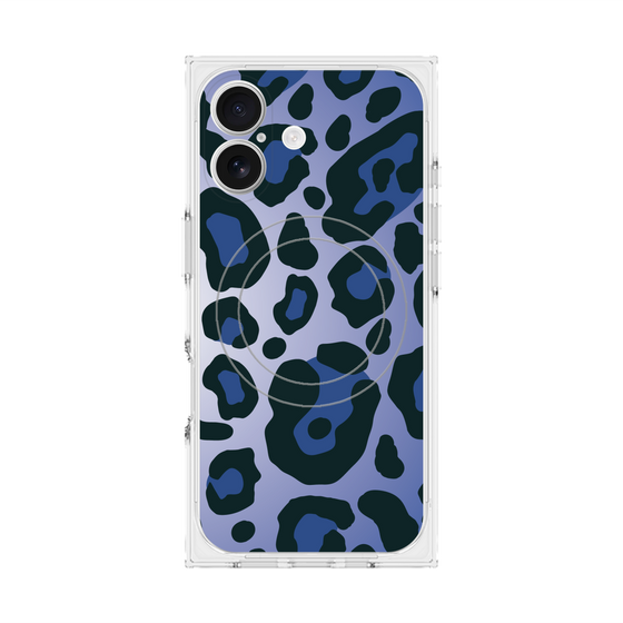 プレミアムスクエアケース with MagSafe［ Leopard - Blue ］