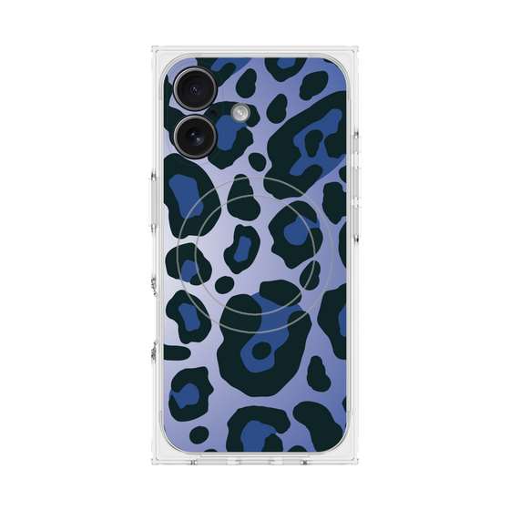 プレミアムスクエアケース with MagSafe［ Leopard - Blue ］