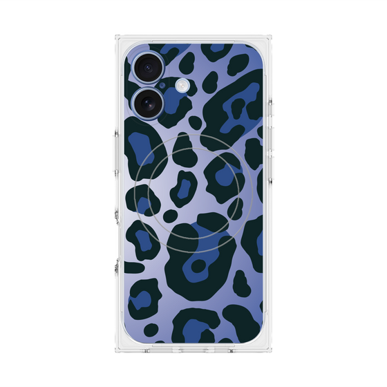 プレミアムスクエアケース with MagSafe［ Leopard - Blue ］