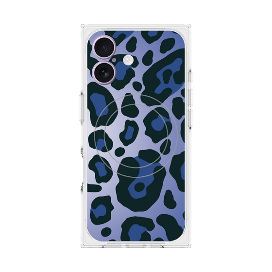 プレミアムスクエアケース with MagSafe［ Leopard - Blue ］