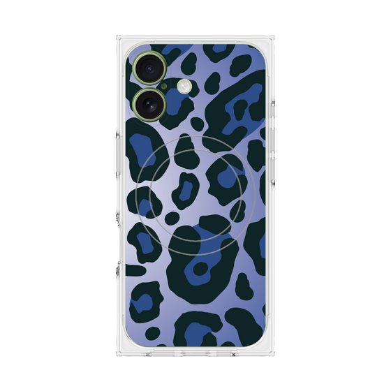 プレミアムスクエアケース with MagSafe［ Leopard - Blue ］