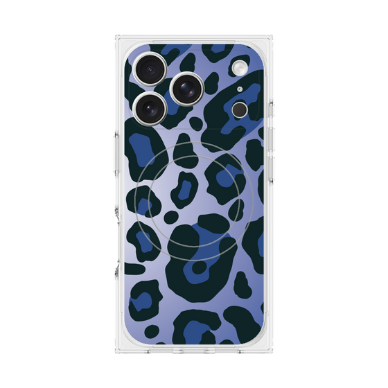 プレミアムスクエアケース with MagSafe［ Leopard - Blue ］