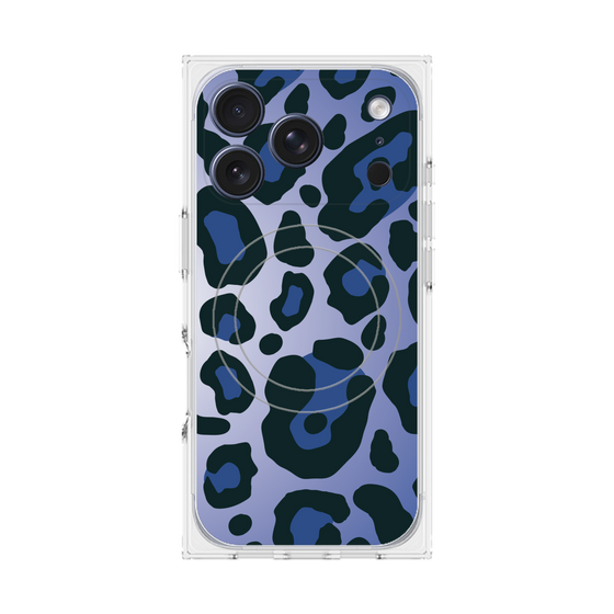 プレミアムスクエアケース with MagSafe［ Leopard - Blue ］