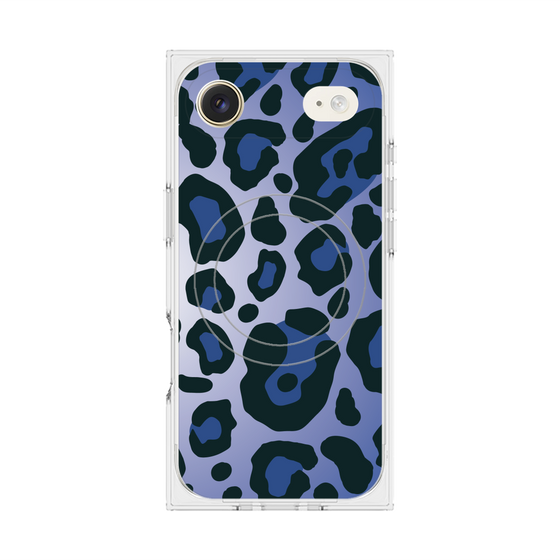 プレミアムスクエアケース with MagSafe［ Leopard - Blue ］