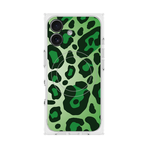 プレミアムスクエアケース with MagSafe［ Leopard - Green ］