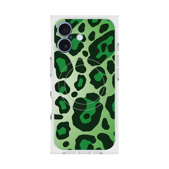 プレミアムスクエアケース with MagSafe［ Leopard - Green ］