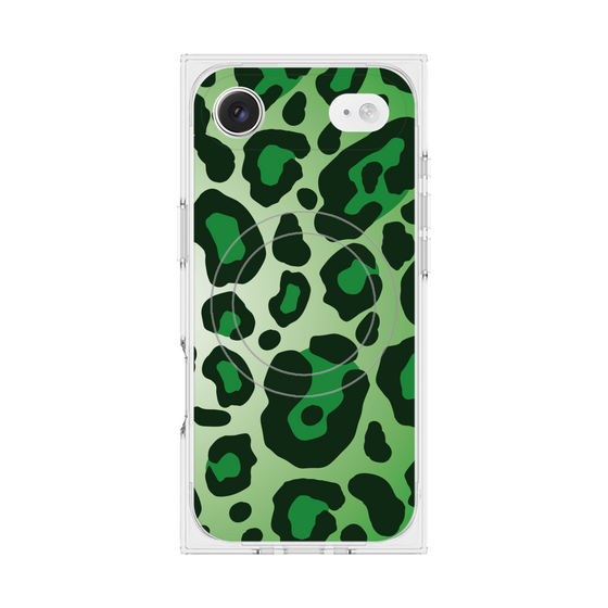 プレミアムスクエアケース with MagSafe［ Leopard - Green ］
