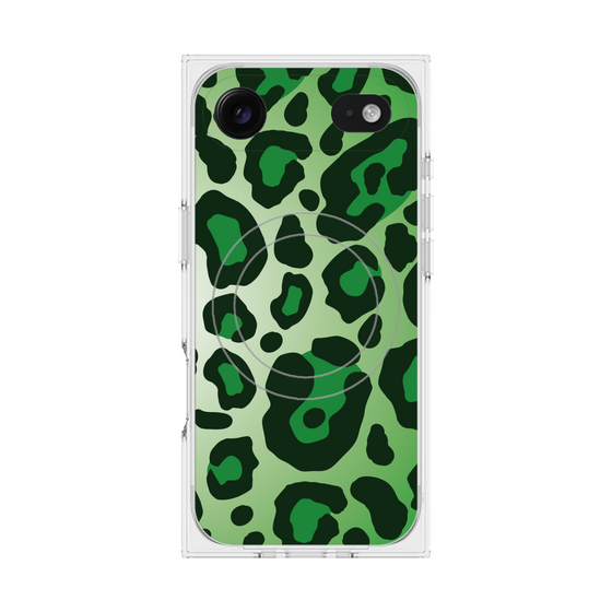 プレミアムスクエアケース with MagSafe［ Leopard - Green ］