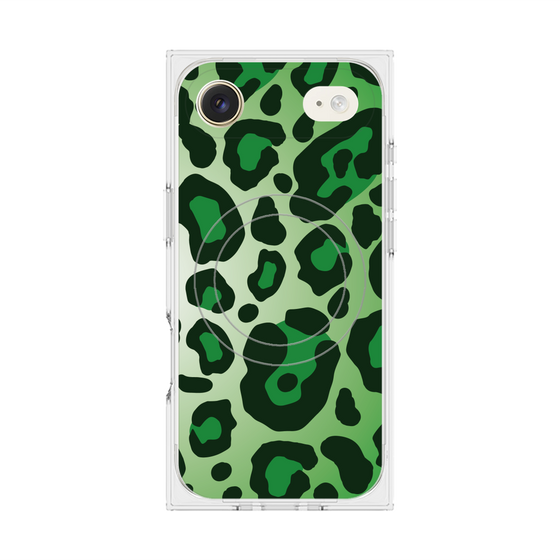 プレミアムスクエアケース with MagSafe［ Leopard - Green ］