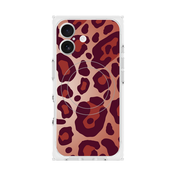 プレミアムスクエアケース with MagSafe［ Leopard - Red ］