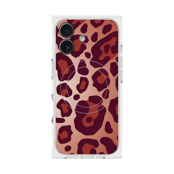 プレミアムスクエアケース with MagSafe［ Leopard - Red ］